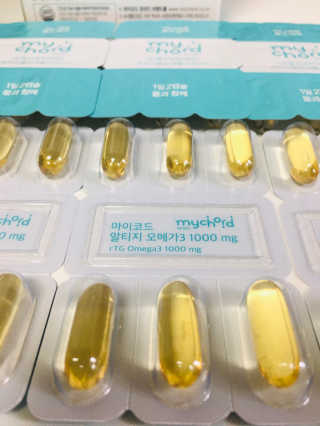 JW중외제약 마이코드 알티지 오메가3 1000 mg — 5점을 준 리뷰어가 2020년 8월 올린 사용 사진