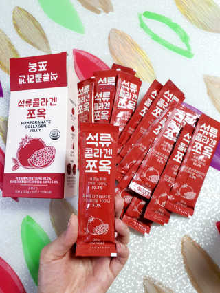조은약초 석류콜라겐 석류즙 석류쪼옥 젤리 스틱 15포 x 20g — 5점을 준 리뷰어가 2020년 7월 올린 사용 사진