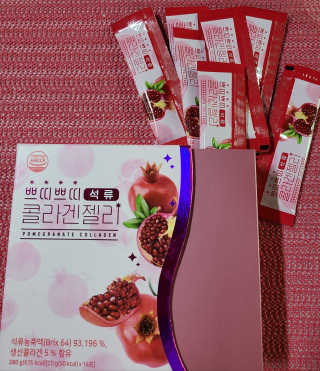 헬스업_쁘띠쁘띠석류콜라겐젤리_20g x 14포 — 4.5점을 준 리뷰어가 2020년 8월 올린 사용 사진