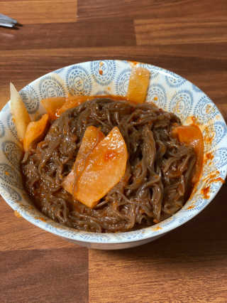 [해주냉면] 신천맛집 매운 비빔냉면 2인분 + 무절임 — 1.5점을 준 리뷰어가 2020년 5월 올린 사용 사진