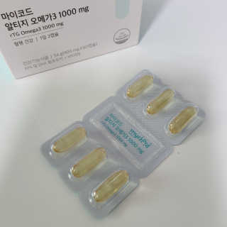 JW중외제약 마이코드 알티지 오메가3 1000 mg — 5점을 준 리뷰어가 2020년 7월 올린 사용 사진