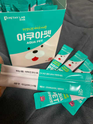 펫시랩 반려견용 액상 프리바이오틱스 아쿠아펫 — 4.5점을 준 리뷰어가 2020년 12월 올린 사용 사진