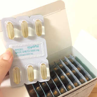 JW중외제약 마이코드 알티지 오메가3 1000 mg — 5점을 준 리뷰어가 2020년 8월 올린 사용 사진