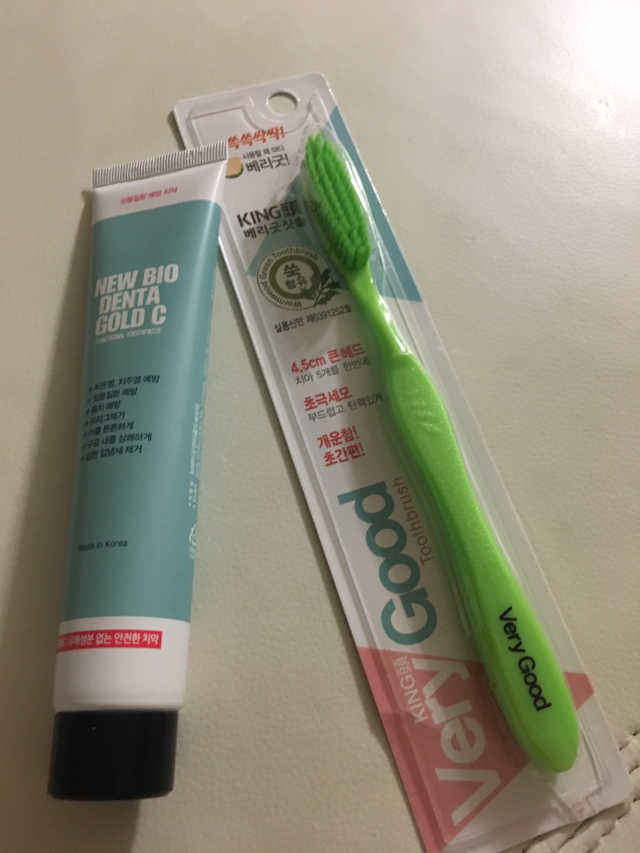 뉴바이오덴타골드C 치약, 킹두 대왕칫솔 리뷰 사진