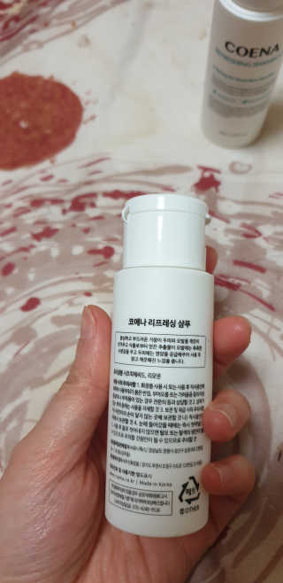 코에나샴푸 자연유래 식물성 코에나 샴푸 50ml — 4.5점을 준 리뷰어가 2020년 4월 올린 사용 사진