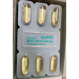 JW중외제약 마이코드 알티지 오메가3 1000 mg — 4점을 준 리뷰어가 2020년 7월 올린 사용 사진