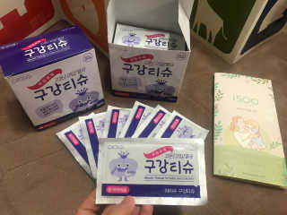 100도 이상에서 삶아 멸균 안심 아이수 구강 티슈 — 4.5점을 준 리뷰어가 2020년 11월 올린 사용 사진