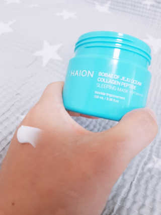 바르는콜라겐 하이온 제주바다보배 슬리핑마스크 100mL — 4점을 준 리뷰어가 2020년 6월 올린 사용 사진