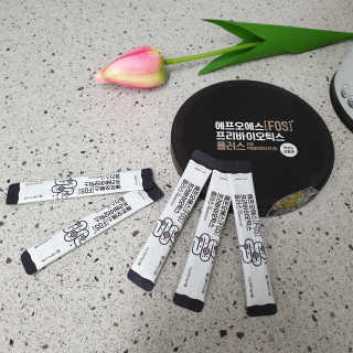 서울약사신협_FOS프리바이오틱스플러스쿠앤크_5gX100포 — 3점을 준 리뷰어가 2020년 5월 올린 사용 사진