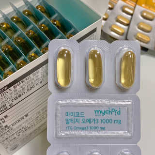 JW중외제약 마이코드 알티지 오메가3 1000 mg — 5점을 준 리뷰어가 2020년 9월 올린 사용 사진