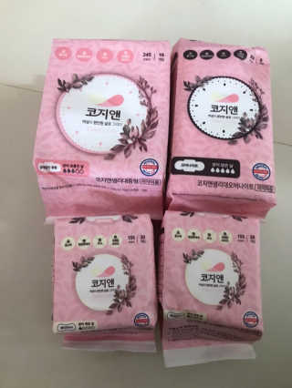 코지앤 생리대 체험 패키지 — 3점을 준 리뷰어가 2020년 10월 올린 사용 사진