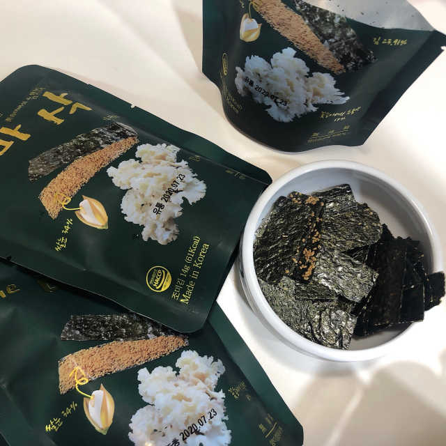 더바삭 꽃송이버섯+쌀눈 김스낵 리뷰 사진