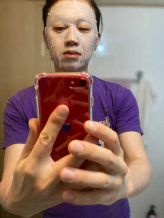 바이오믹 BIOMEEK SENSIMETIC SOOTHING MASK.S — 4.5점을 준 리뷰어가 2020년 7월 올린 사용 사진