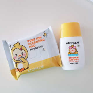 아토팜 야외놀이 선밀크 SPF50+ PA+++ — 4점을 준 리뷰어가 2020년 5월 올린 사용 사진
