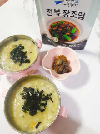 바다는다웰빙이다 완도사랑 전복죽 250g - 2팩 + 전복장조림 2팩 — 4점을 준 리뷰어가 2020년 9월 올린 사용 사진