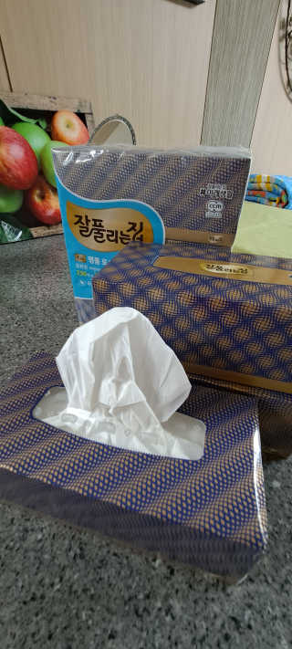 잘풀리는집 부드러운 모이스처 보습 미용 티슈 230매 — 5점을 준 리뷰어가 2020년 9월 올린 사용 사진