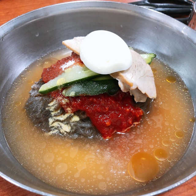 [해주냉면] 신천맛집 매운 비빔냉면 2인분 + 무절임 리뷰 사진