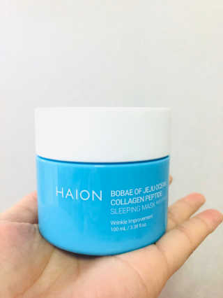 바르는콜라겐 하이온 제주바다보배 슬리핑마스크 100mL — 5점을 준 리뷰어가 2020년 5월 올린 사용 사진