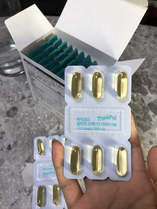 JW중외제약 마이코드 알티지 오메가3 1000 mg — 5점을 준 리뷰어가 2020년 8월 올린 사용 사진