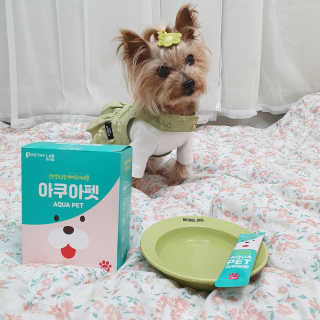 펫시랩 반려견용 액상 프리바이오틱스 아쿠아펫 — 5점을 준 리뷰어가 2020년 12월 올린 사용 사진