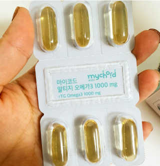 JW중외제약 마이코드 알티지 오메가3 1000 mg — 3.5점을 준 리뷰어가 2020년 9월 올린 사용 사진