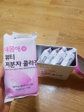 서울약사신협_내몸애뷰티저분자콜라겐_2.5g 50포 — 5점을 준 리뷰어가 2020년 5월 올린 사용 사진
