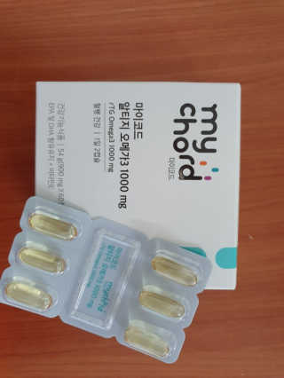 JW중외제약 마이코드 알티지 오메가3 1000 mg — 4점을 준 리뷰어가 2020년 8월 올린 사용 사진