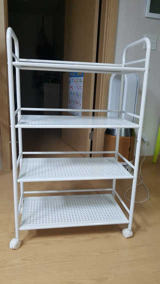 바네스데코 DIY 다용도 메쉬 철제 트롤리 수납선반 렌지대 정리함 — 5점을 준 리뷰어가 2020년 6월 올린 사용 사진