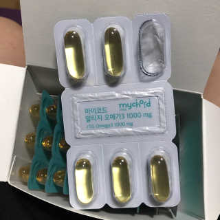 JW중외제약 마이코드 알티지 오메가3 1000 mg — 4.5점을 준 리뷰어가 2020년 8월 올린 사용 사진