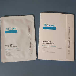 바이오믹 BIOMEEK SENSIMETIC SOOTHING MASK.S — 4점을 준 리뷰어가 2020년 6월 올린 사용 사진