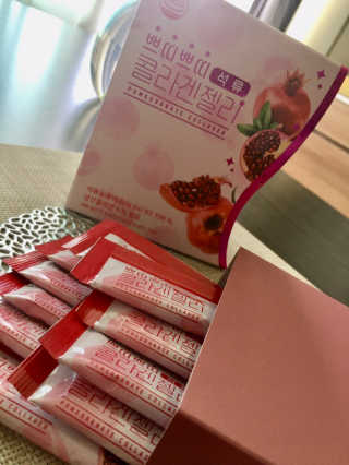 헬스업_쁘띠쁘띠석류콜라겐젤리_20g x 14포 — 3점을 준 리뷰어가 2020년 9월 올린 사용 사진
