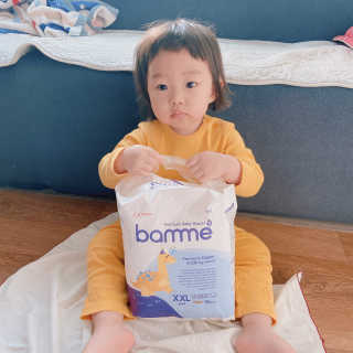 오브맘 밤 프리미엄 아기 기저귀 팬티형 밴드형 — 2점을 준 리뷰어가 2020년 12월 올린 사용 사진