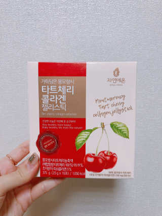 자연에온 가득담은 몽모랑시 타트체리 콜라겐 젤리스틱 — 5점을 준 리뷰어가 2020년 12월 올린 사용 사진