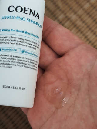 코에나샴푸 자연유래 식물성 코에나 샴푸 50ml — 5점을 준 리뷰어가 2020년 4월 올린 사용 사진