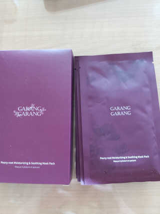 GARANG GARANG 피오니 룻 모이스처라이징 앤 수딩 마스크팩 — 5점을 준 리뷰어가 2020년 4월 올린 사용 사진