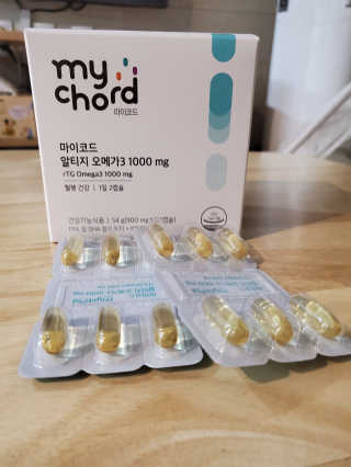 JW중외제약 마이코드 알티지 오메가3 1000 mg — 5점을 준 리뷰어가 2020년 9월 올린 사용 사진