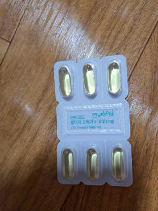 JW중외제약 마이코드 알티지 오메가3 1000 mg — 1점을 준 리뷰어가 2020년 7월 올린 사용 사진