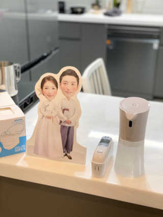 안도 굿티스 자동손소독기+리필액+극세사천 포함 — 5점을 준 리뷰어가 2020년 9월 올린 사용 사진