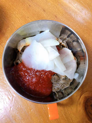 [해주냉면] 신천맛집 매운 비빔냉면 2인분 + 무절임 — 5점을 준 리뷰어가 2020년 5월 올린 사용 사진