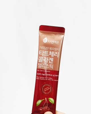 자연에온 가득담은 몽모랑시 타트체리 콜라겐 젤리스틱 — 5점을 준 리뷰어가 2020년 12월 올린 사용 사진