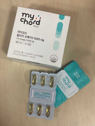 JW중외제약 마이코드 알티지 오메가3 1000 mg — 5점을 준 리뷰어가 2020년 7월 올린 사용 사진