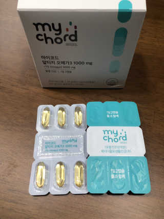 JW중외제약 마이코드 알티지 오메가3 1000 mg — 5점을 준 리뷰어가 2020년 7월 올린 사용 사진