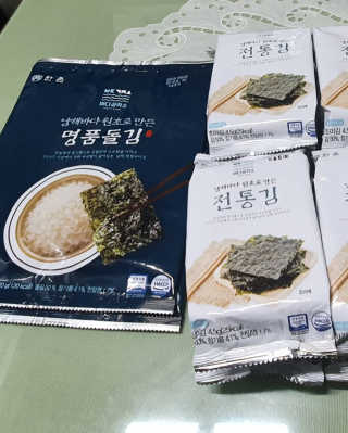 한촌몰 바다공작소 전통김_명품돌김세트 — 5점을 준 리뷰어가 2020년 10월 올린 사용 사진