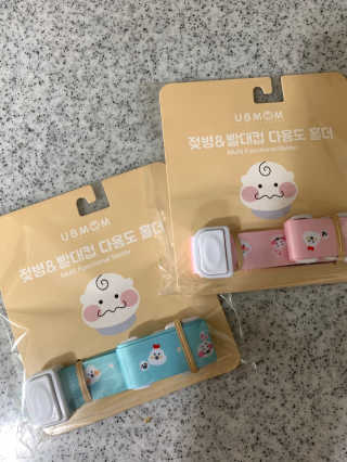 유비맘 젖병 빨대컵 다용도 홀더 1+1 _ 컬러 랜덤 발송 — 5점을 준 리뷰어가 2020년 12월 올린 사용 사진
