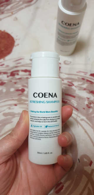 코에나샴푸 자연유래 식물성 코에나 샴푸 50ml — 4.5점을 준 리뷰어가 2020년 4월 올린 사용 사진