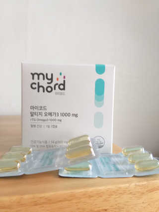 JW중외제약 마이코드 알티지 오메가3 1000 mg — 4점을 준 리뷰어가 2020년 8월 올린 사용 사진
