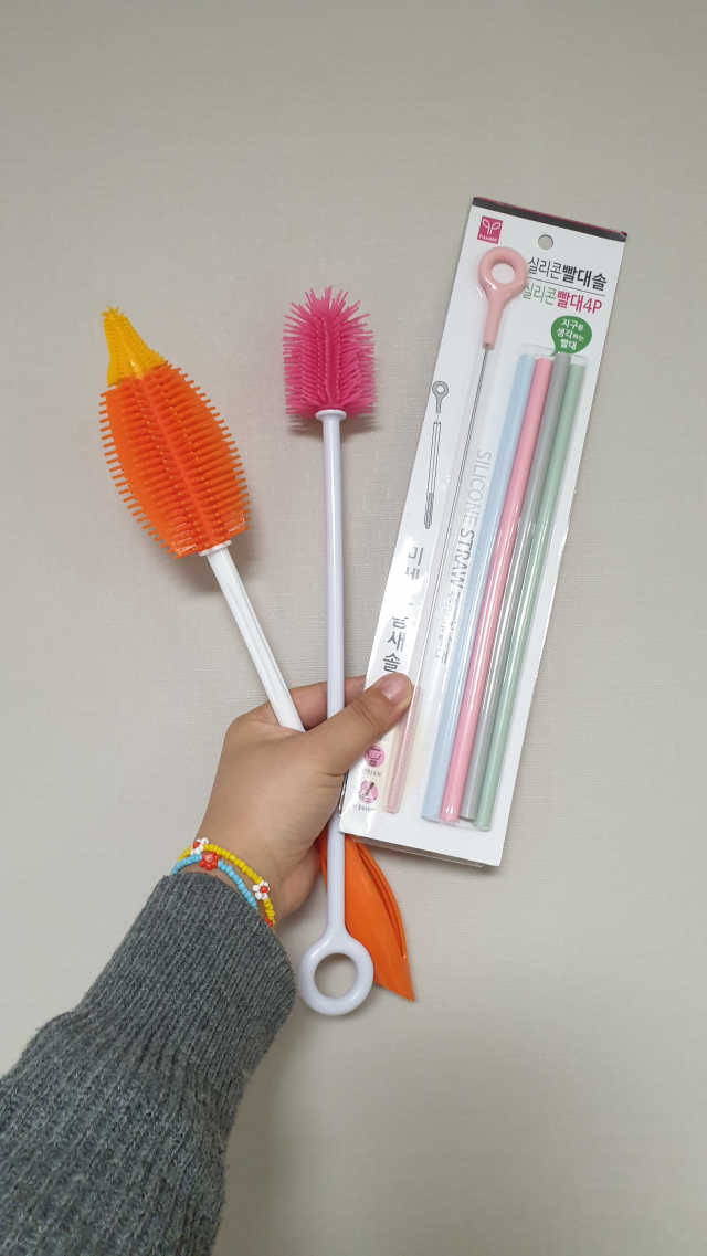 실리콘병솔세트와 친환경실리콘 빨대 리뷰 사진