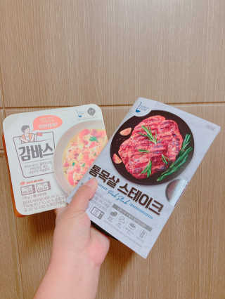 [심플리쿡]GS25 감바스,통목살스테이크SET — 4점을 준 리뷰어가 2020년 10월 올린 사용 사진