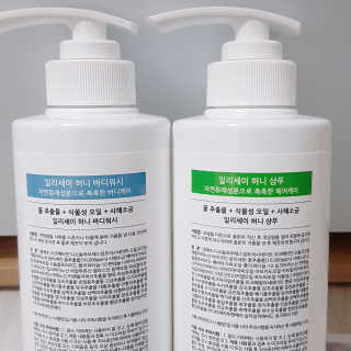 일리세이 허니 샴푸 500ml + 허니 바디워시 500ml 세트 — 5점을 준 리뷰어가 2020년 4월 올린 사용 사진
