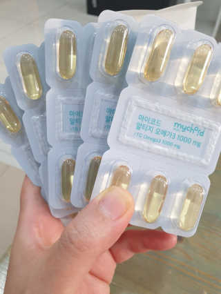 JW중외제약 마이코드 알티지 오메가3 1000 mg — 5점을 준 리뷰어가 2020년 8월 올린 사용 사진